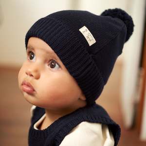 Alpine PomPom Beanie - Navy