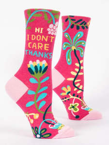 Hi I Don't Care Thanks - Crew Socks