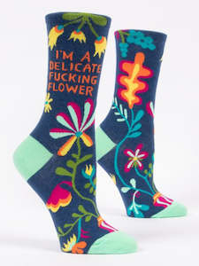 Socks: I'm a Delicate F**n Flower - Crew Socks