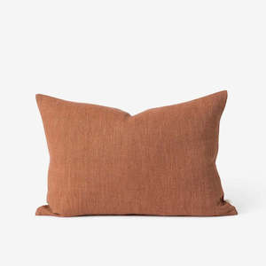 Bedding Throws: Linen Cotton Cushion Cover - Brick