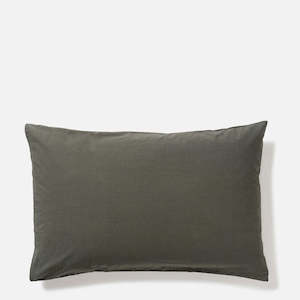 Bedding Throws: Washed Organic Cotton Pillowcase - Olive