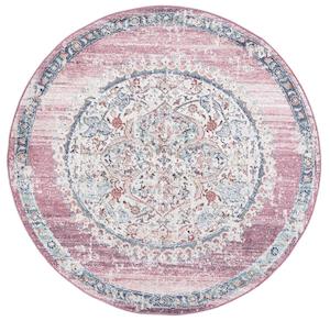 Distressed Vintage Look Traditional Turkish Round Rug - 160x160cm