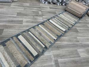 Kimya Collection Modern Striped Rug in Earth and Denim Tones –  HALLWAY RUNNER…