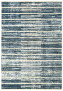 Mahsa Collection Striped Modern Rug in Blue and Cream – Subtle Contemporary Design