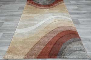 Kimya Collection Gradient wave Pattern Rug In Warm Colour Pallet