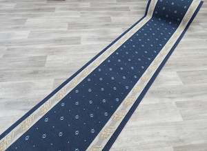 "Nexus" Navy Colour Non Slip Rubber Back Runner 80cm Wide x Cut To Order