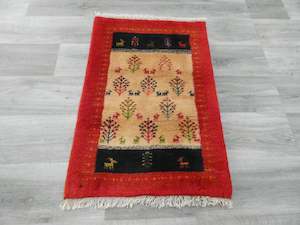 Authentic Persian Hand Knotted Gabbeh Rug Size: 90 x 61cm