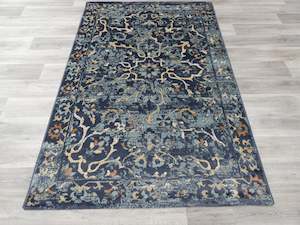 Faded Design Transitional Style Teal Blue Colour Rug