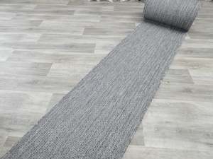 "Pewter" Sisal Look Flatweave Rubber Back Runner 67cm Wide x Cut To Order