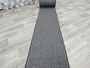 "Obsidian"Sisal Look Flatweave Rubber Back Runner 67cm Wide x Cut To Order