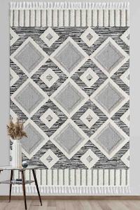 Bilbao Diamond Design Monochrome Rug Size: 200 x 290cm