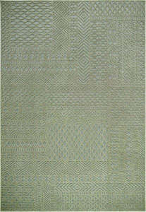 Modern Green Textured Tweed Rug