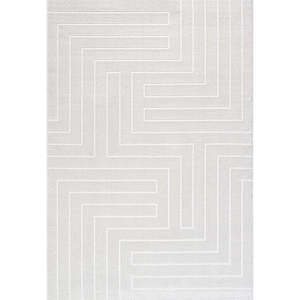 Geometric Ivory Textured Trentino Rug (41069-6161)