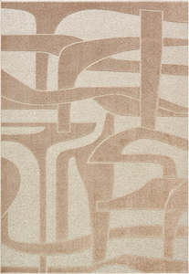 Abstract Lines Textured Tweed Rug