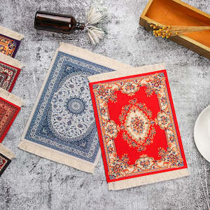 Persian Mini Woven Rug Mat Mousepad Retro Style