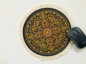 Round Persian Mini Woven Rug Mat Mousepad Retro Style