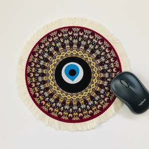 Round Persian Mini Woven Rug Mat Mousepad Retro Style