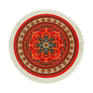 Round Persian Mini Woven Rug Mat Mousepad Retro Style