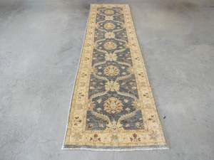 Afghan Hand Knotted Choubi Hallway Runner Size: 290 x 83cm