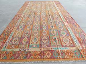 Afghan Handmade Oversized Choubi Kilim Rug Size: 291 x 497cm