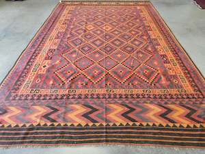 Afghan Hand Made Hazara Ghalmori Kilim Rug Size: 360 x 457cm