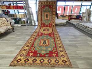 Afghan Hand Knotted Kazak Oversized Hallway Runner Size: 566 x 149cm