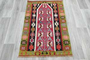 Handmade Fine Turkish Anatolian Kilim Rug Size: 126 x 90cm