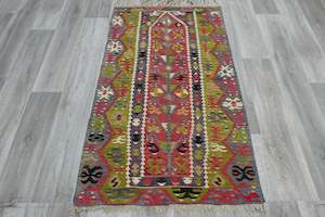 Handmade Fine Turkish Anatolian Kilim Rug Size: 150 x 92cm