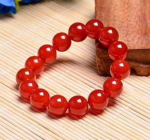 Red Agate Bead Stone Bracelet