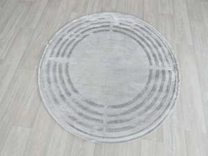 Luxurious Designer Grey Colour Round Rug Size: 160 x 160cm