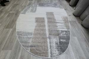 Modern Abstract Pebble-Shaped Rug in Neutral Tones – 160x230 cm