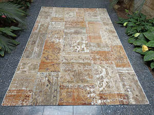 Warm Tones: Patchwork Look Design Argentum Rug Size: 160 x 230cm