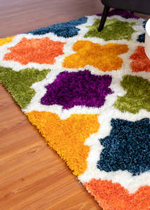 Multi-Colour Modern Shaggy Rug