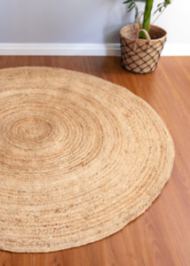 Natural Plain Handmade Jute Round Rug