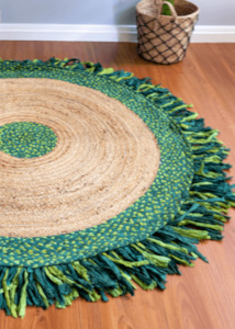 Green Handmade Jute Round Rug