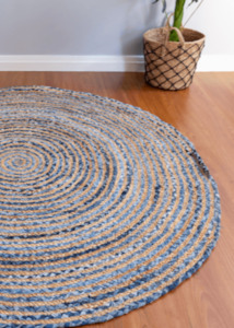 Denim Handmade Jute Round Rug