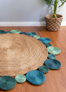 Multicolor Handmade Jute Round Rug