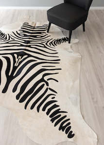 Zebra Printed Cowhide Rug (Size: 230 x 210 CM)