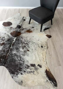 Salt Pepper Tri-Color Cowhide Rug (Size: 230 x 200 CM)