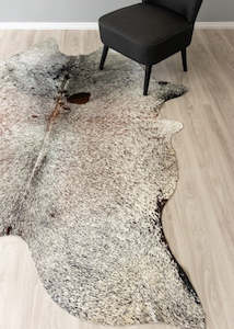 Salt Pepper Tri-Color Cowhide Rug (Size: 240 X 190 CM)