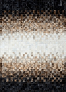 Carpet: Tricolor Block Cowhide Patchwork Rug