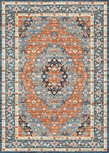 Red And Blue Vintage Area Rug