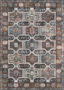 Geometrical Multi-Colour Vintage Area Rug