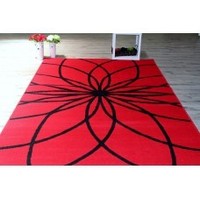 ELEGANT STYLE MODERN DESIGN PRONTO RUG ECLIPSE RED & BLACK 160X235CM