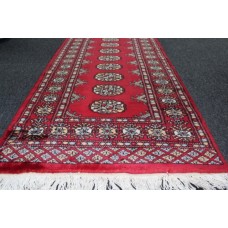 Genuine hand knotted bokhara runner red 0.76 x 3.69m