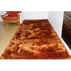 Heavenly soft shaggy runner orange &. Dark brown 120x300cm(wp)