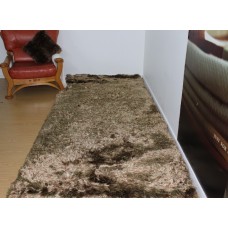 Heavenly soft shaggy runner olive green &. Dark brown 120x300cm(wp)