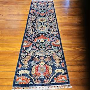 Hand knotted wool rug 30382 size 303 x 82 cm Afghanistan