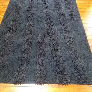 100% wool Rug AM Shag Black size 160 x 230 cm India