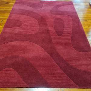 100% wool rug Maison red size 200 x 290 cm